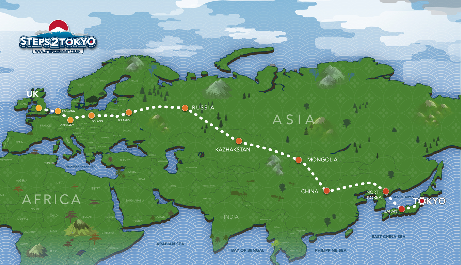 Map of The Route to Tokyo